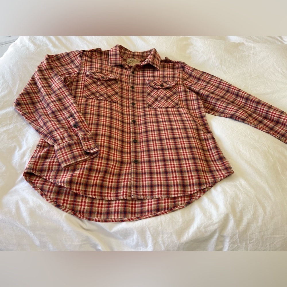True Religion | Cayman Military Flannel Mens Size XXL | Orange/Red